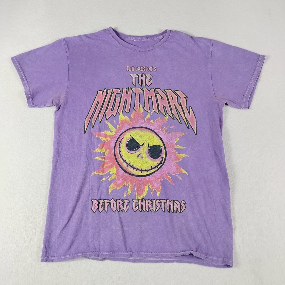 Nightmare Before Christmas Shirt Mens Medium Purple Jack Skellington Disney Tee